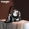 12 Bulk Wrangler Cow Print Mini Backpack With Coin Pouch - Black