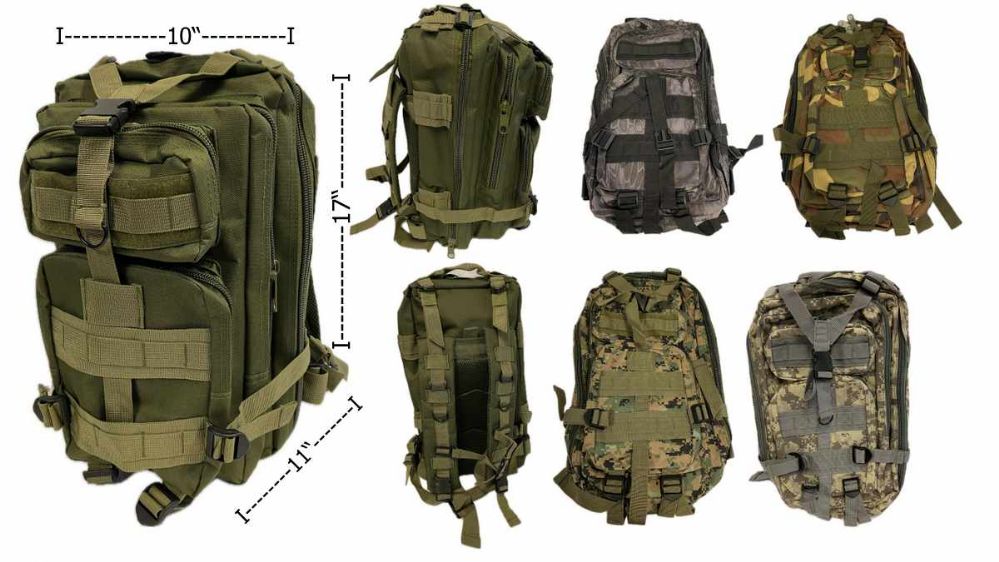 6 Bulk Military Tactical Backpacks - 6 -Piece