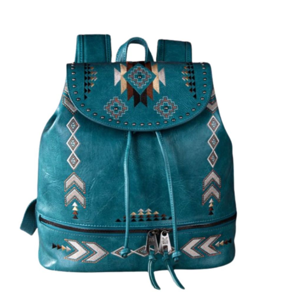 12 Bulk Montana West Embroidered Collection Backpack Turquoise