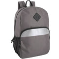 24 Bulk 17-Inch Safety Reflective Backpack With Side Pocket Grey