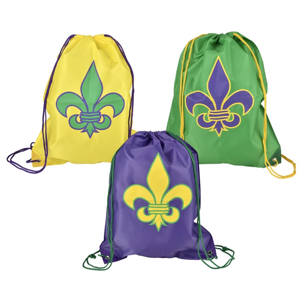 360 Bulk Fleur De Lis Drawstring Backpack 16.5-inch