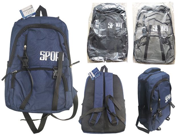 48 Bulk Backpack With Buckles 18x12x8.25-inch 2-Cup Holder 4-Pocket