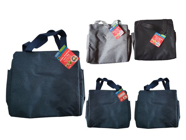 96 Bulk Jumbo Insulated Lunch Bag With Side Pocket 9.5-inch X5.25 X9.5-inch