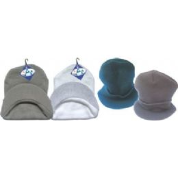24 Bulk Adult Child Set: Knitted Cuffed Hat-Solid